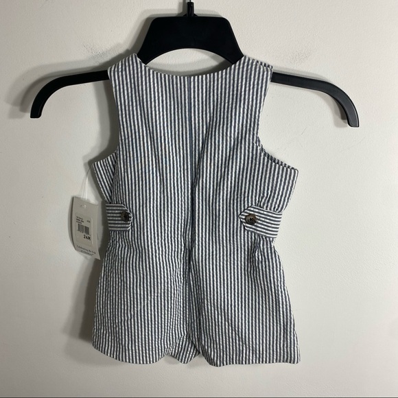 Vintage Hartstrings Pintuck Jumper NWT 24 mos Blue white Stripe Golf Romper - Picture 5 of 5